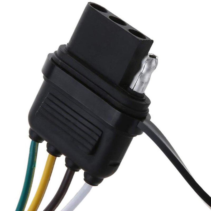 NEW SUN 32" Long 4-Way Flat Wire Connector with Waterproof Cap, 4 Pin Trailer Extension Connector, Trailer Wiring Harness with Male and Female End for Trailer Hitch Wire, Truck, Rv, Bus - Image 4